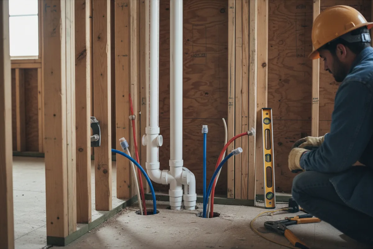 Drain and supply rough-in during Drain Cleaning in Silverdale